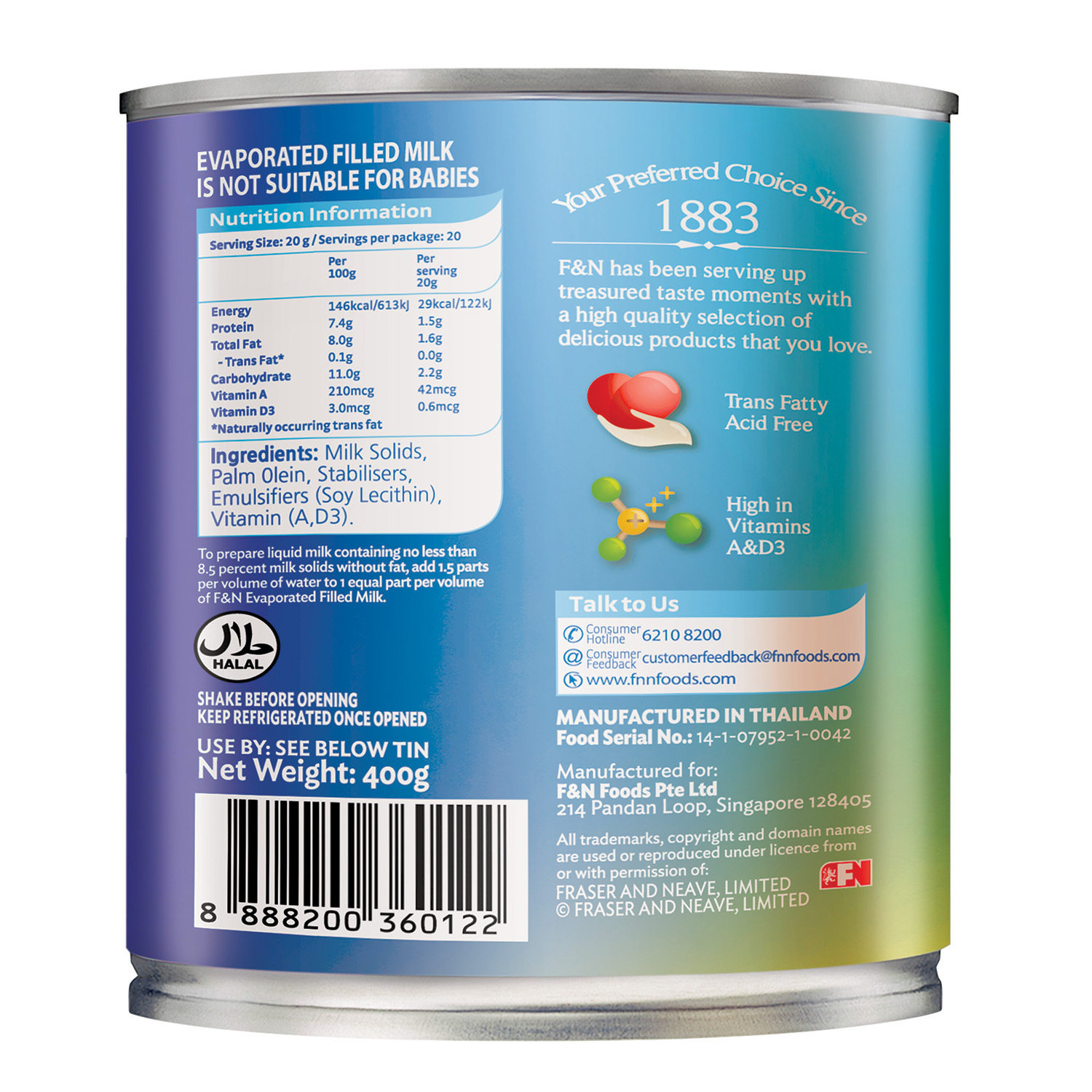 EVAPORATED FILLED MILK F&N 8%